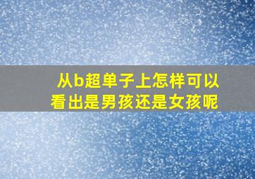 从b超单子上怎样可以看出是男孩还是女孩呢