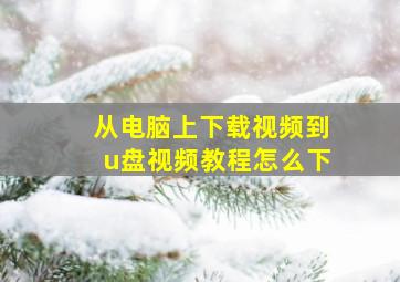 从电脑上下载视频到u盘视频教程怎么下