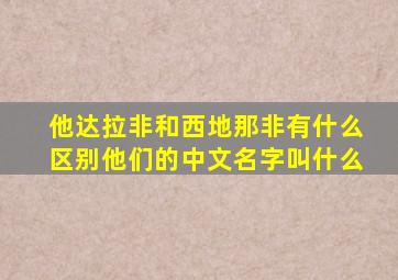 他达拉非和西地那非有什么区别他们的中文名字叫什么