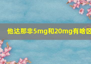 他达那非5mg和20mg有啥区别