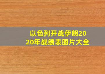 以色列开战伊朗2020年战绩表图片大全