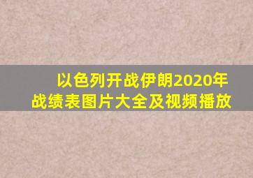 以色列开战伊朗2020年战绩表图片大全及视频播放