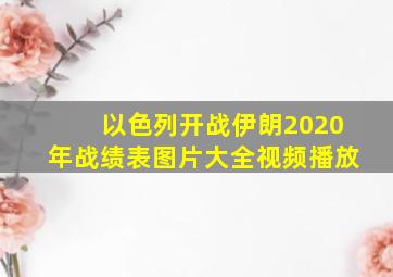 以色列开战伊朗2020年战绩表图片大全视频播放