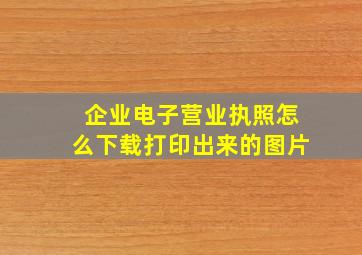 企业电子营业执照怎么下载打印出来的图片