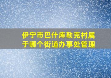 伊宁市巴什库勒克村属于哪个街道办事处管理