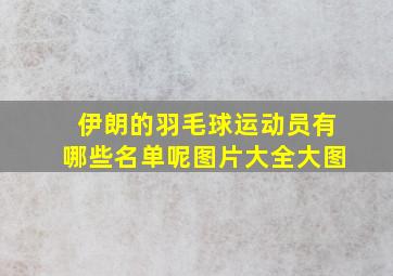 伊朗的羽毛球运动员有哪些名单呢图片大全大图