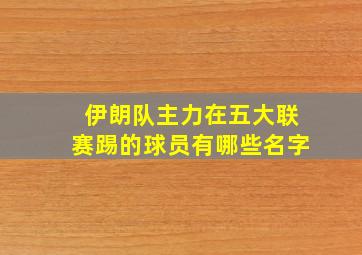 伊朗队主力在五大联赛踢的球员有哪些名字