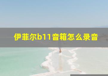 伊菲尔b11音箱怎么录音