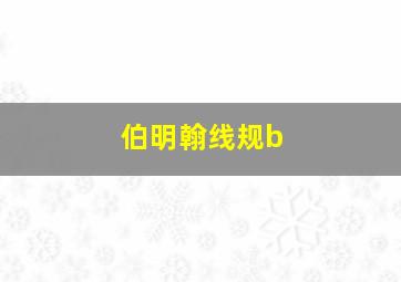 伯明翰线规b