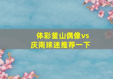 体彩釜山偶像vs庆南球迷推荐一下