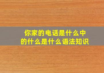 你家的电话是什么中的什么是什么语法知识