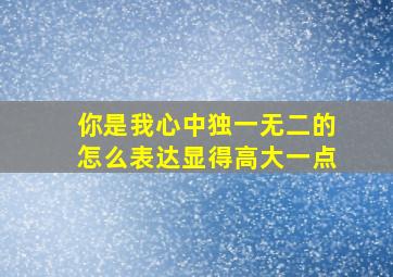 你是我心中独一无二的怎么表达显得高大一点