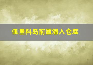 佩里科岛前置潜入仓库