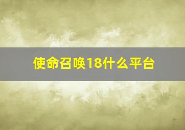 使命召唤18什么平台