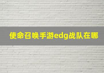 使命召唤手游edg战队在哪