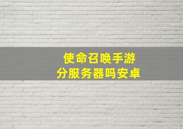 使命召唤手游分服务器吗安卓