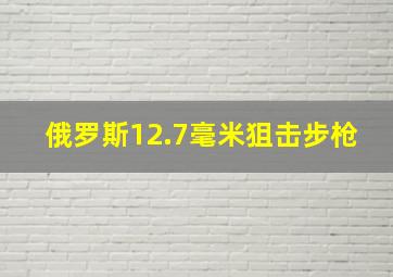 俄罗斯12.7毫米狙击步枪