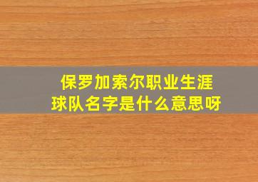 保罗加索尔职业生涯球队名字是什么意思呀