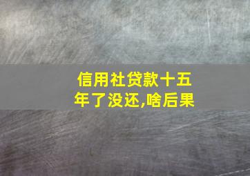 信用社贷款十五年了没还,啥后果