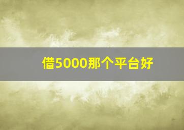 借5000那个平台好