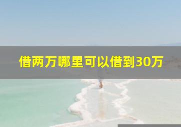 借两万哪里可以借到30万