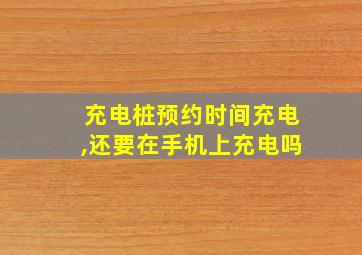 充电桩预约时间充电,还要在手机上充电吗