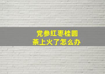 党参红枣桂圆茶上火了怎么办