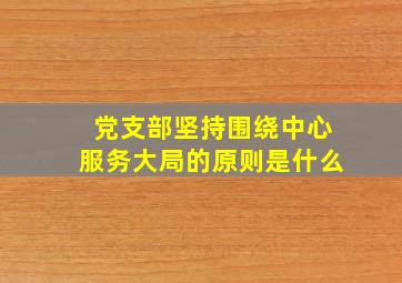 党支部坚持围绕中心服务大局的原则是什么