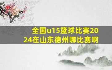 全国u15篮球比赛2024在山东德州哪比赛啊