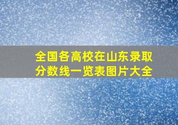 全国各高校在山东录取分数线一览表图片大全