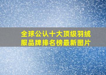 全球公认十大顶级羽绒服品牌排名榜最新图片