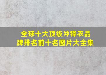 全球十大顶级冲锋衣品牌排名前十名图片大全集