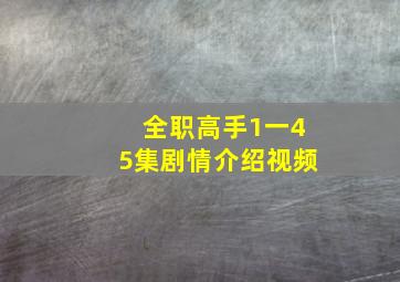 全职高手1一45集剧情介绍视频