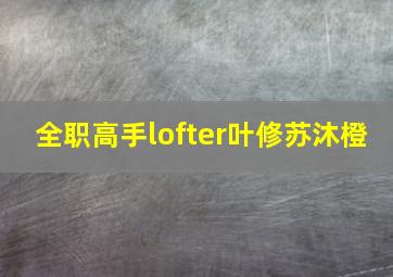 全职高手lofter叶修苏沐橙