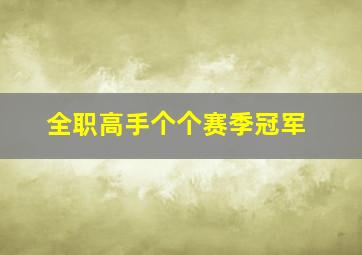 全职高手个个赛季冠军