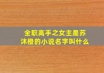 全职高手之女主是苏沐橙的小说名字叫什么