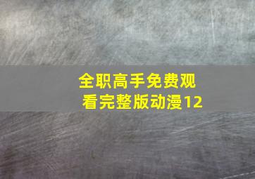 全职高手免费观看完整版动漫12