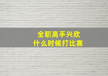 全职高手兴欣什么时候打比赛