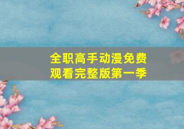 全职高手动漫免费观看完整版第一季