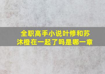 全职高手小说叶修和苏沐橙在一起了吗是哪一章