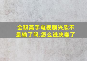 全职高手电视剧兴欣不是输了吗,怎么进决赛了