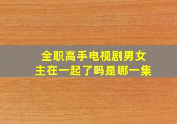 全职高手电视剧男女主在一起了吗是哪一集