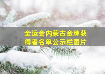 全运会内蒙古金牌获得者名单公示栏图片