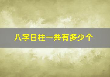 八字日柱一共有多少个