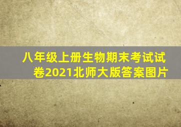 八年级上册生物期末考试试卷2021北师大版答案图片