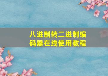 八进制转二进制编码器在线使用教程