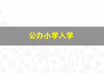 公办小学入学