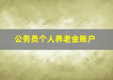 公务员个人养老金账户