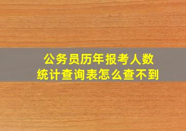 公务员历年报考人数统计查询表怎么查不到