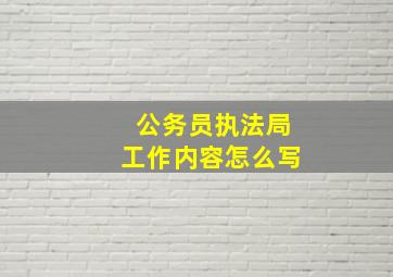 公务员执法局工作内容怎么写